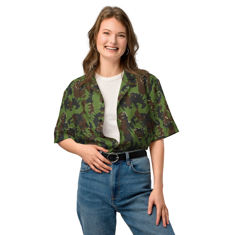M05 Miško Woodland CAMO Unisex Short-Sleeve Button Shirt - Button-Up