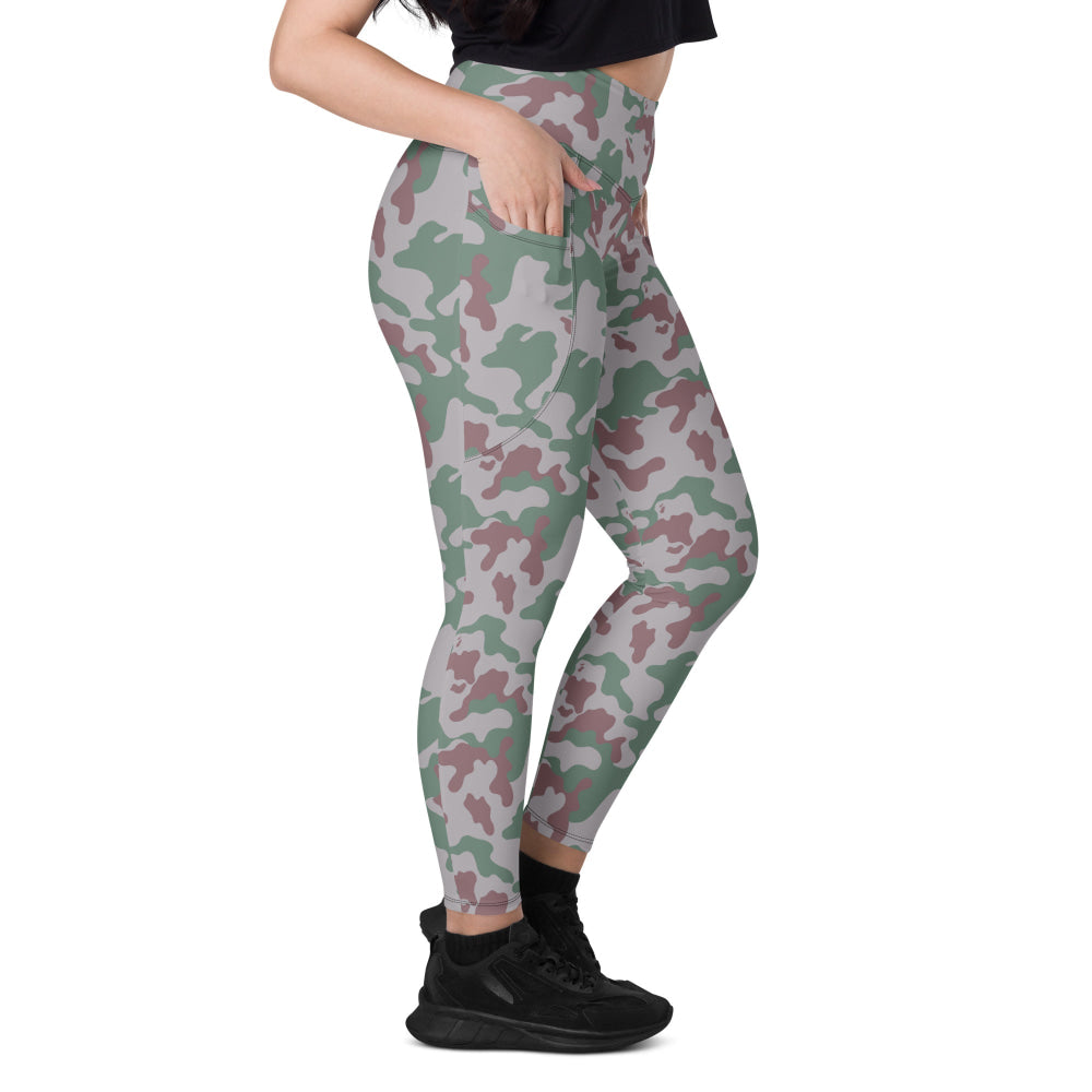 Lithuanian Three Color Amoeba CAMO Leggings with pockets - Womens With Pockets