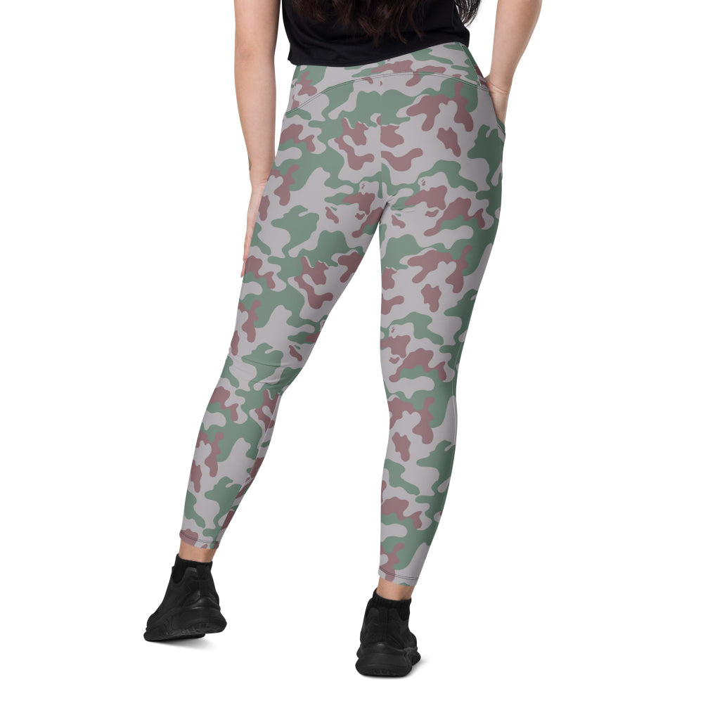 Lithuanian Three Color Amoeba CAMO Leggings with pockets - Womens With Pockets