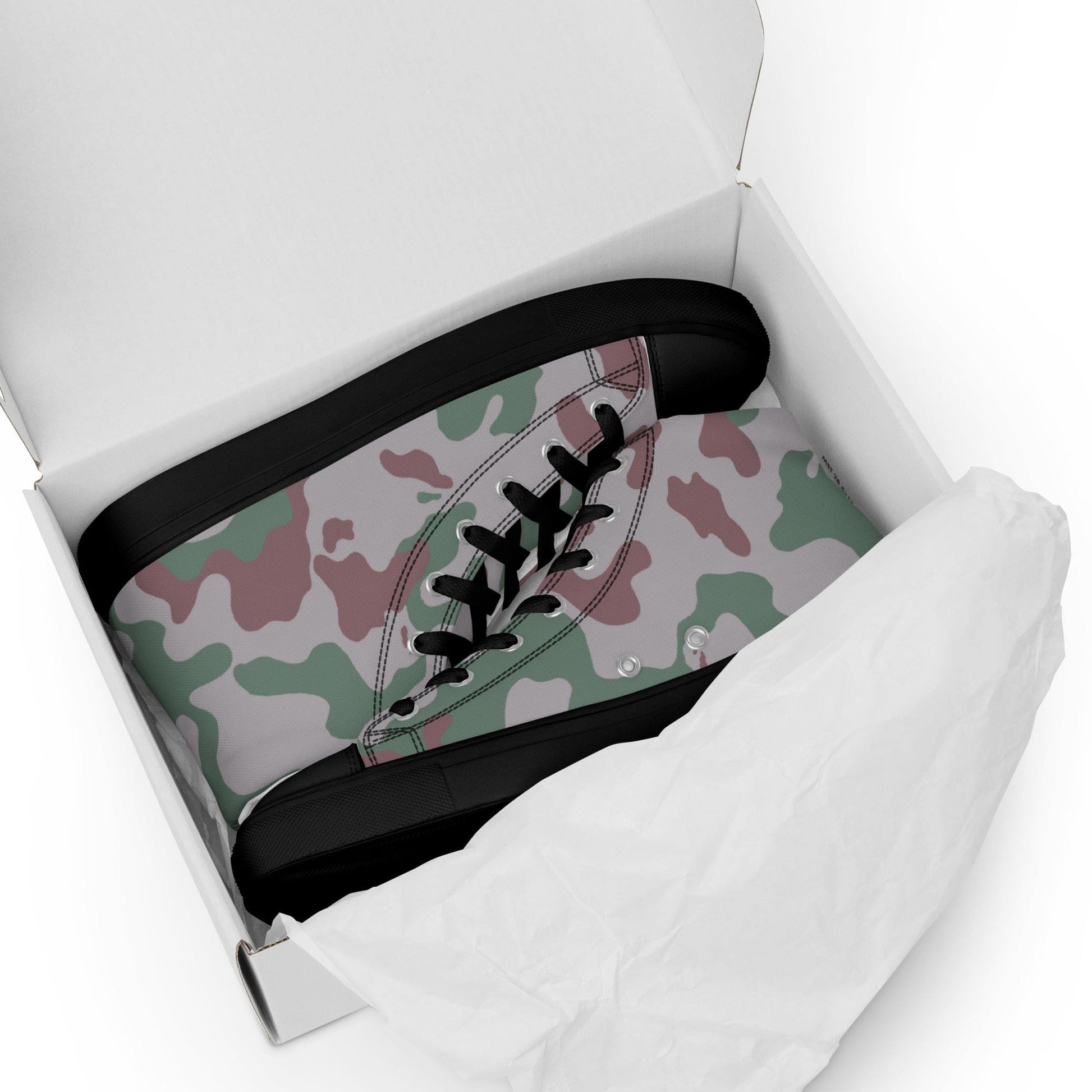 Lithuanian Three Color Amoeba CAMO Men’s high top canvas shoes - Mens High Top Canvas Shoes