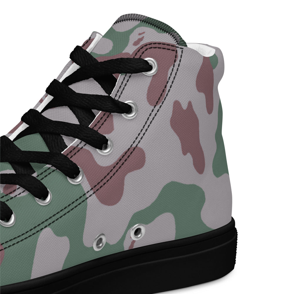 Lithuanian Three Color Amoeba CAMO Men’s high top canvas shoes - Mens High Top Canvas Shoes