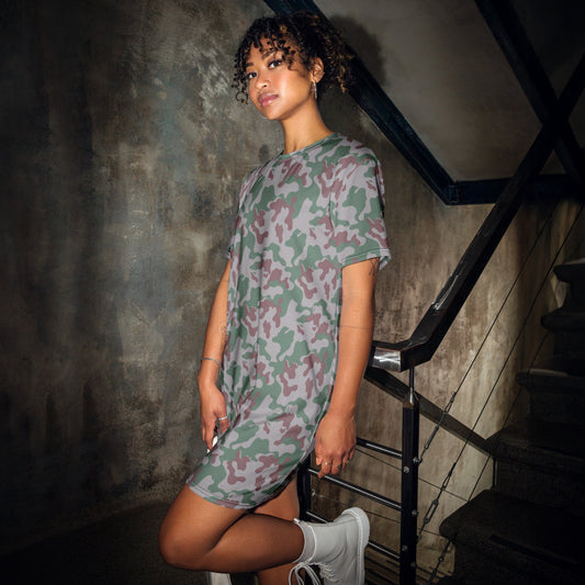 Lithuanian Three Color Amoeba CAMO T-shirt dress - 2XS - Womens T-Shirt Dress