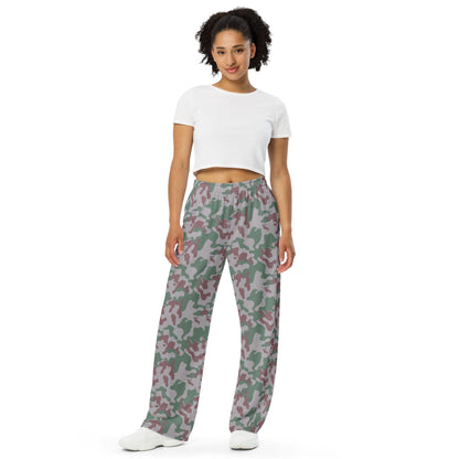 Lithuanian Three Color Amoeba CAMO unisex wide-leg pants - Unisex Wide-Leg Pants