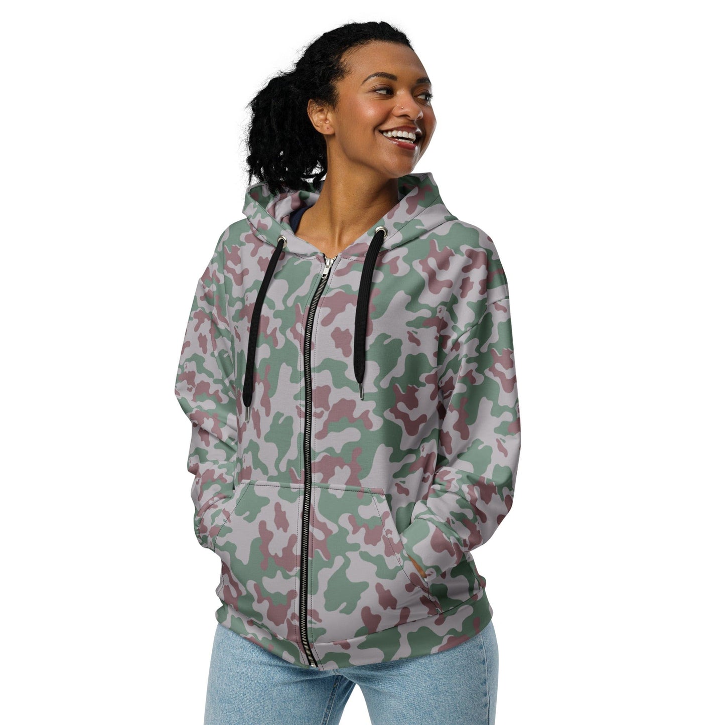 Lithuanian Three Color Amoeba CAMO Unisex zip hoodie - Zip Hoodie