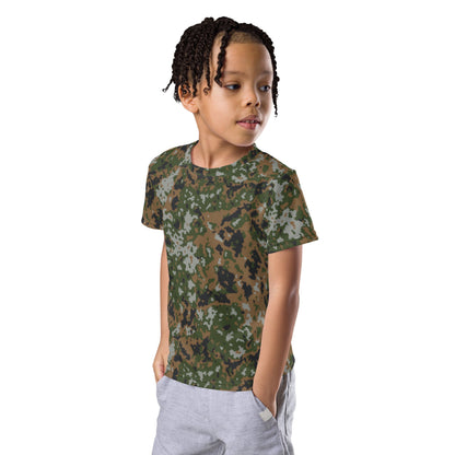 Luxembourg M2011 Waldtarndruck CAMO Kids crew neck t-shirt - Crew Neck T-shirt