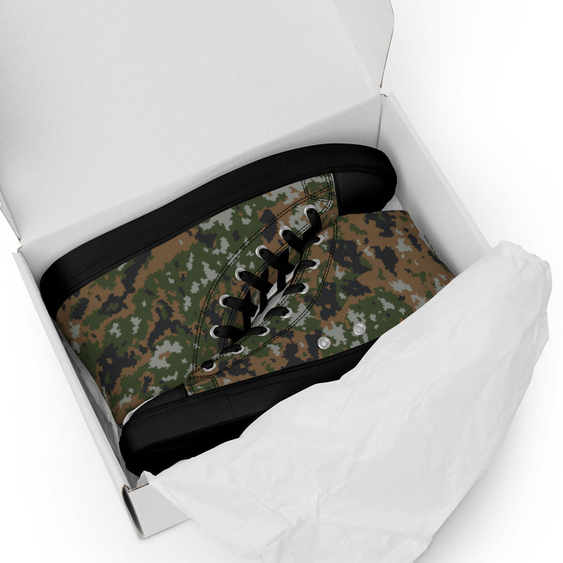 Waldtarndruck Luxembourg Woodland CAMO Mens High-Top Canvas Shoes