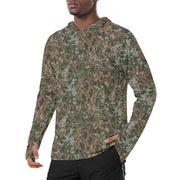 Waldtarndruck Luxembourg Woodland CAMO Mens Sunscreen Sports Hoodie With Thumb Holes