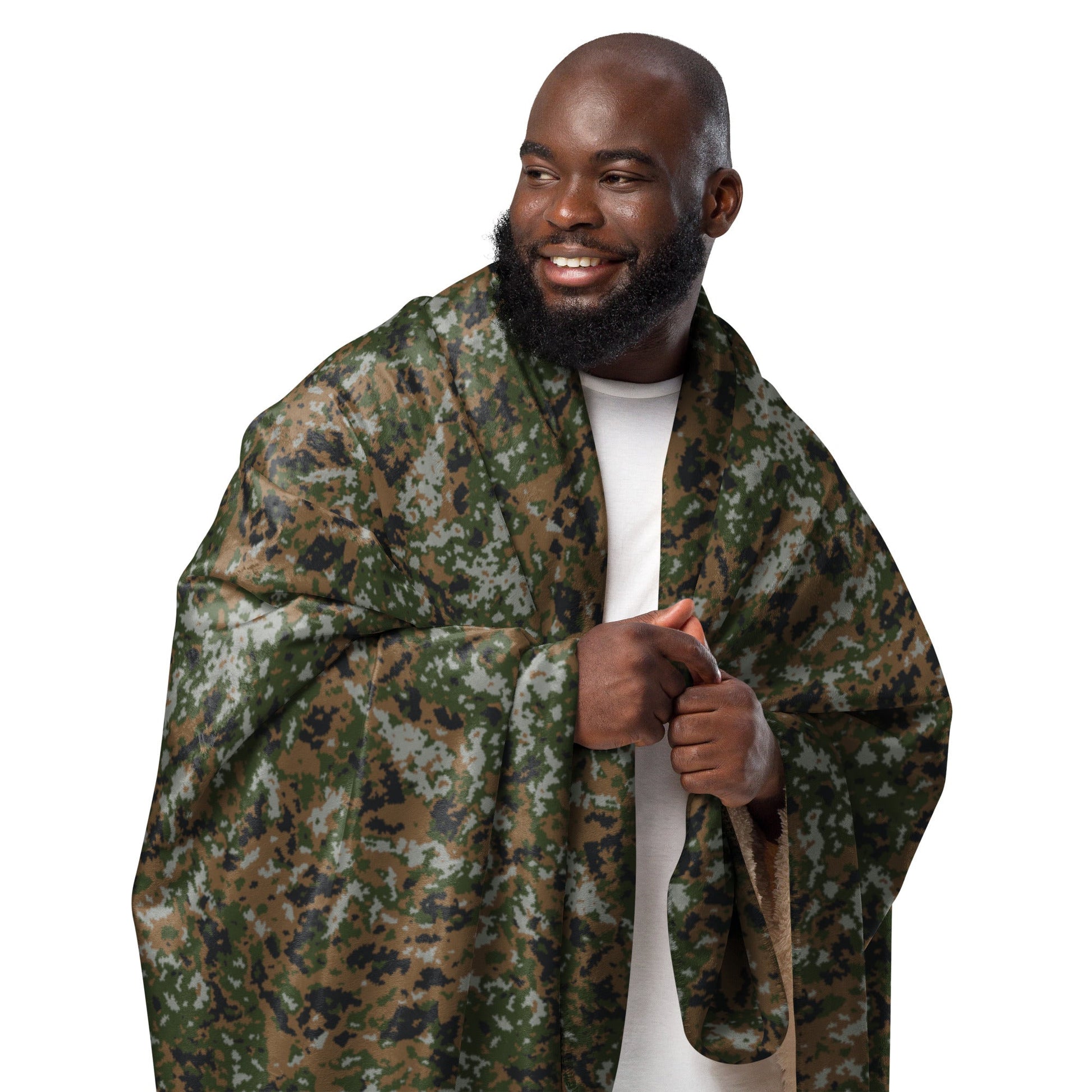 Luxembourg Waldtarndruck CAMO Sherpa Blanket