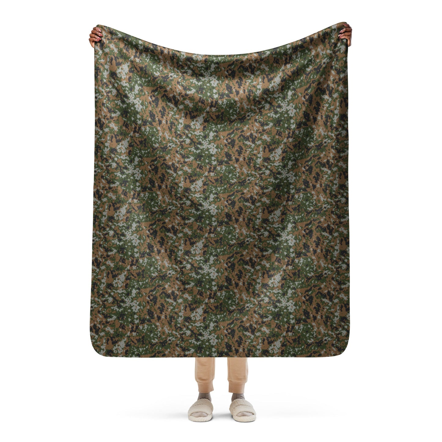Luxembourg Waldtarndruck CAMO Sherpa Blanket - 50″×60″