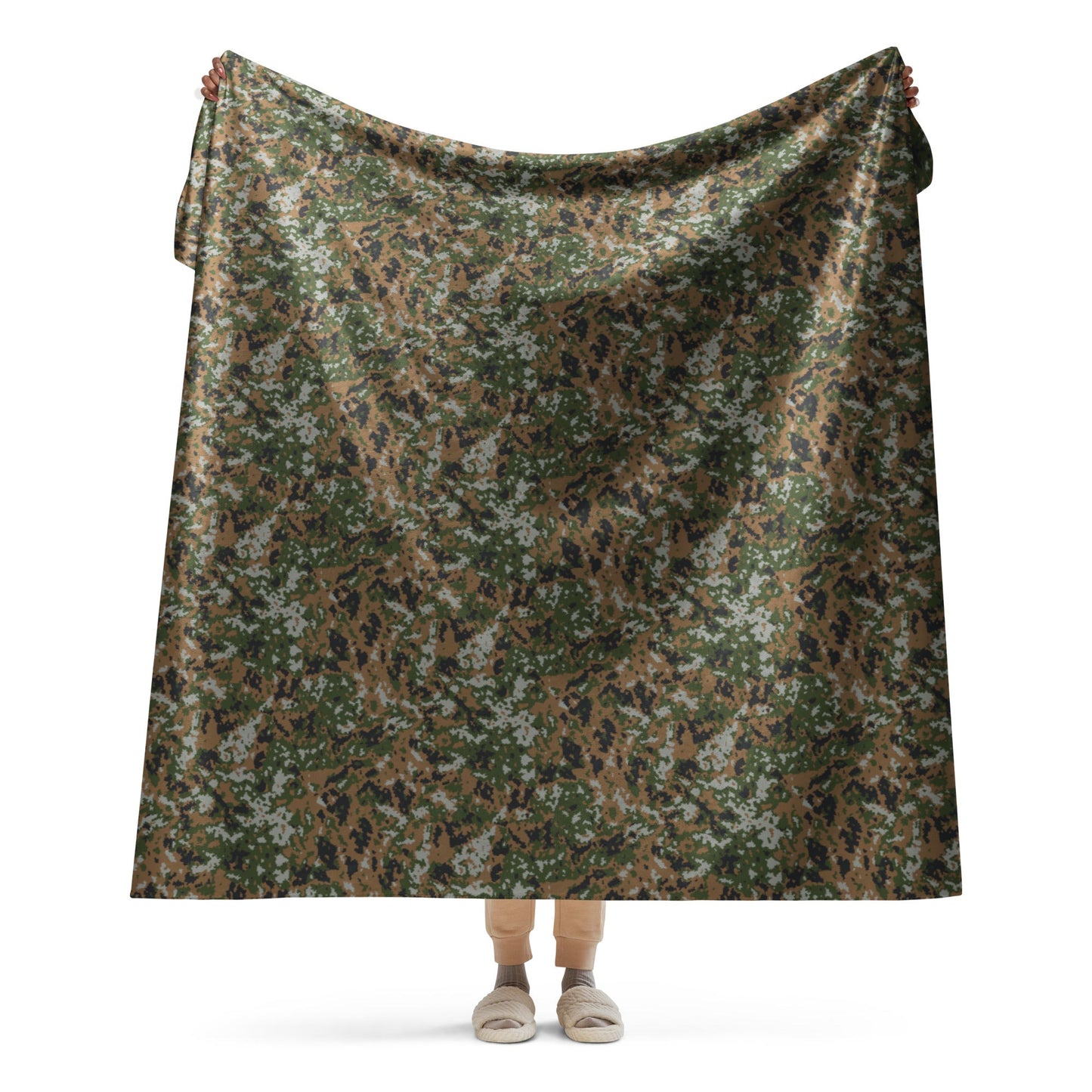 Luxembourg Waldtarndruck CAMO Sherpa Blanket - 60″×80″