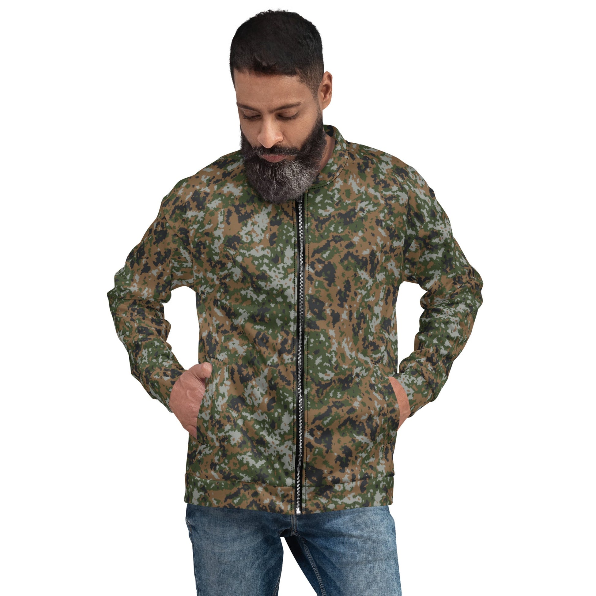 Luxembourg Waldtarndruck CAMO Unisex Bomber Jacket - XS - Jackets