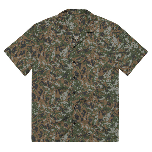 Waldtarndruck Luxembourg Woodland CAMO Unisex Short-Sleeve Button Shirt - 2XS - Button-Up