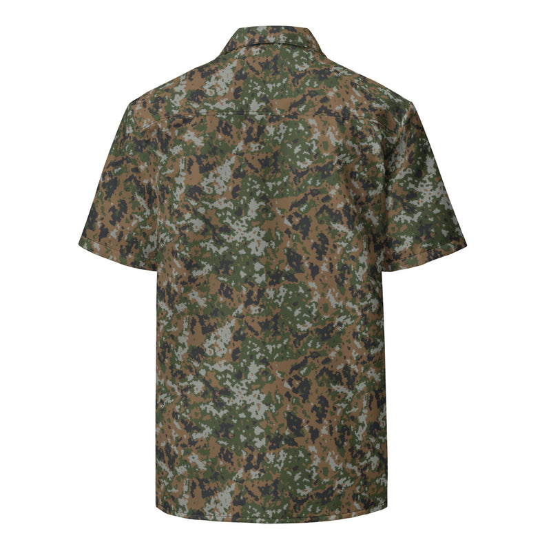 Waldtarndruck Luxembourg Woodland CAMO Unisex Short-Sleeve Button Shirt - Button-Up