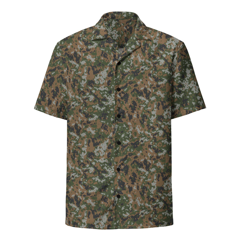 Waldtarndruck Luxembourg Woodland CAMO Unisex Short-Sleeve Button Shirt - Button-Up