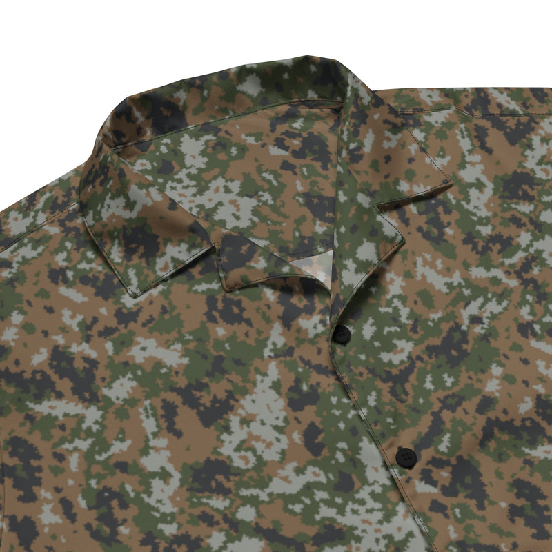 Waldtarndruck Luxembourg Woodland CAMO Unisex Short-Sleeve Button Shirt - Button-Up