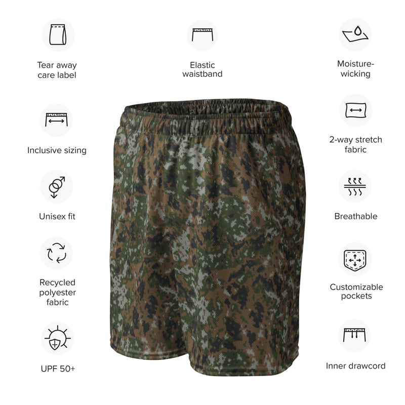 Waldtarndruck Luxembourg Woodland CAMO Unisex Mesh Shorts