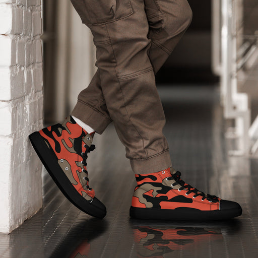 Firefighter Ember Rescue CAMO Mens High-Top Canvas Shoes - 5