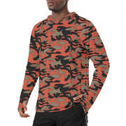 Firefighter Ember Rescue CAMO Mens Sunscreen Sports Hoodie With Thumb Holes