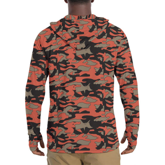 Malaysian BOMBA Firefighter CAMO Mens Sunscreen Sports Hoodie With Thumb Holes - S / White