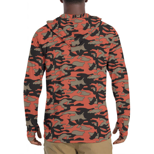 Firefighter Ember Rescue CAMO Mens Sunscreen Sports Hoodie With Thumb Holes - S / White