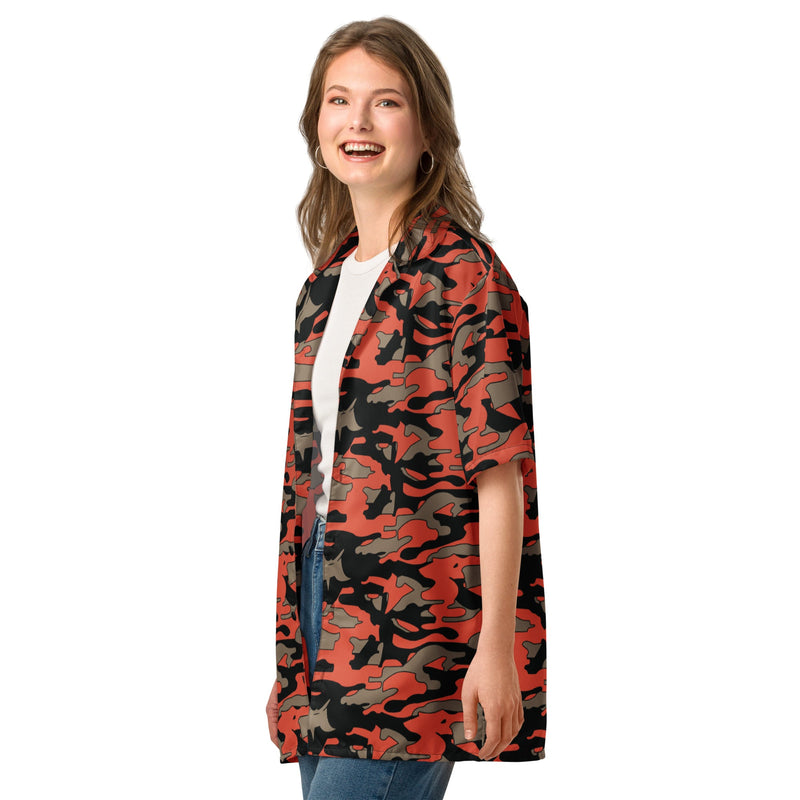 Firefighter Ember Rescue CAMO Unisex Short-Sleeve Button Shirt - Button-Up