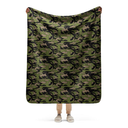 Malaysian BOMBA Subdued CAMO Sherpa blanket - 50″×60″ - Blankets