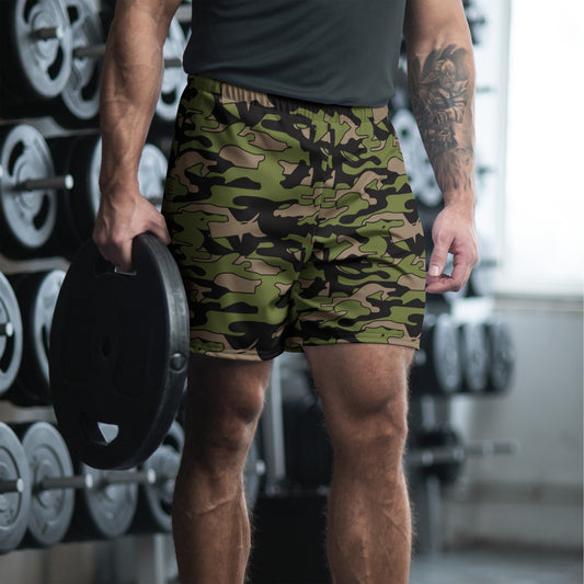 Malaysian BOMBA Subdued CAMO Unisex Athletic Long Shorts - 2XS