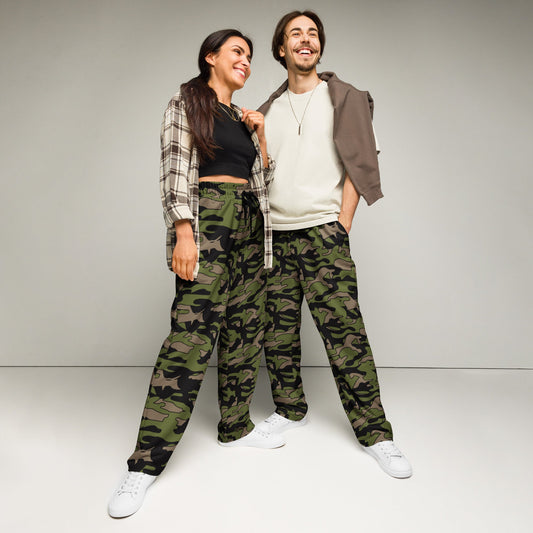 Malaysian BOMBA Subdued CAMO Wide-leg joggers - 2XS - Joggers
