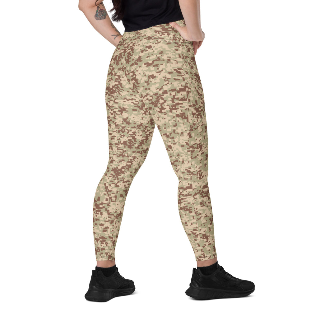 Malaysian Desert Digital CAMO Leggings with pockets - 2XS - Womens With Pockets