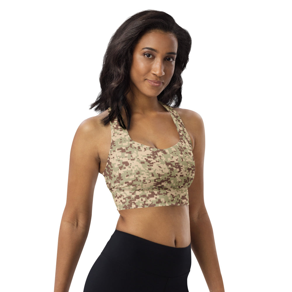 Malaysian Desert Digital CAMO Longline sports bra - Womens Sports Bra