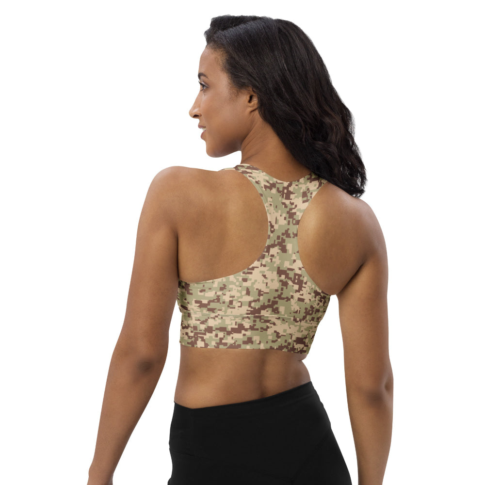 Malaysian Desert Digital CAMO Longline sports bra - Womens Sports Bra