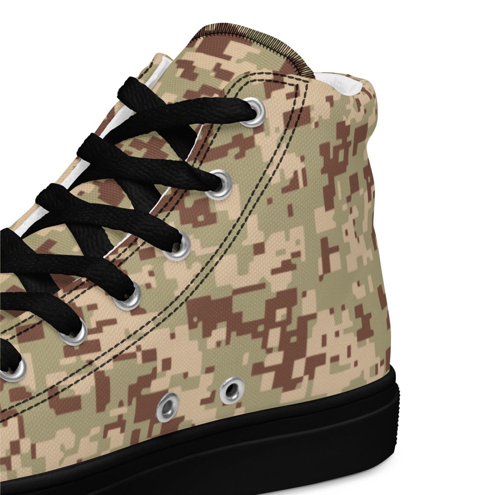 Malaysian Desert Digital CAMO Men’s high top canvas shoes - Mens High Top Canvas Shoes