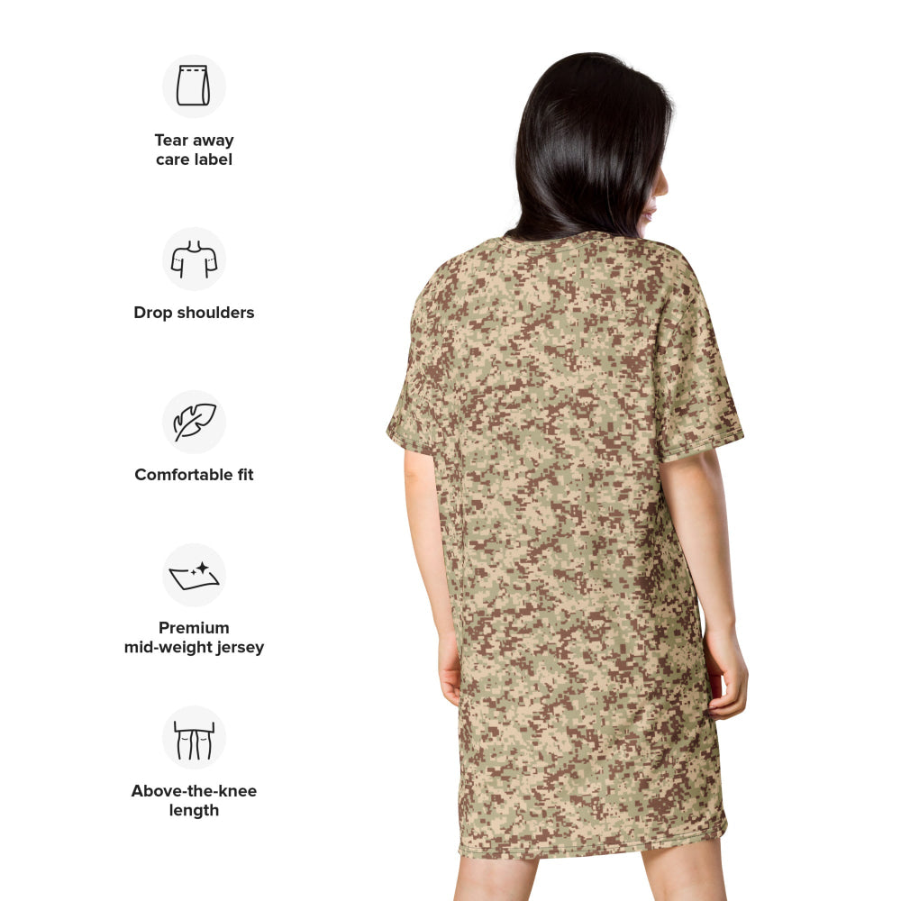 Malaysian Desert Digital CAMO T-shirt dress - Womens T-Shirt Dress