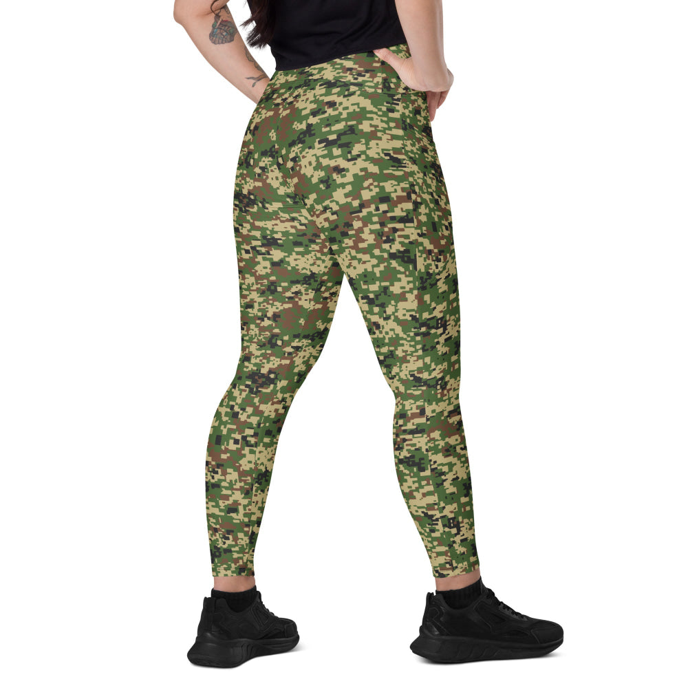 Malaysian Komando Digital CAMO Leggings with pockets - 2XS - Womens With Pockets