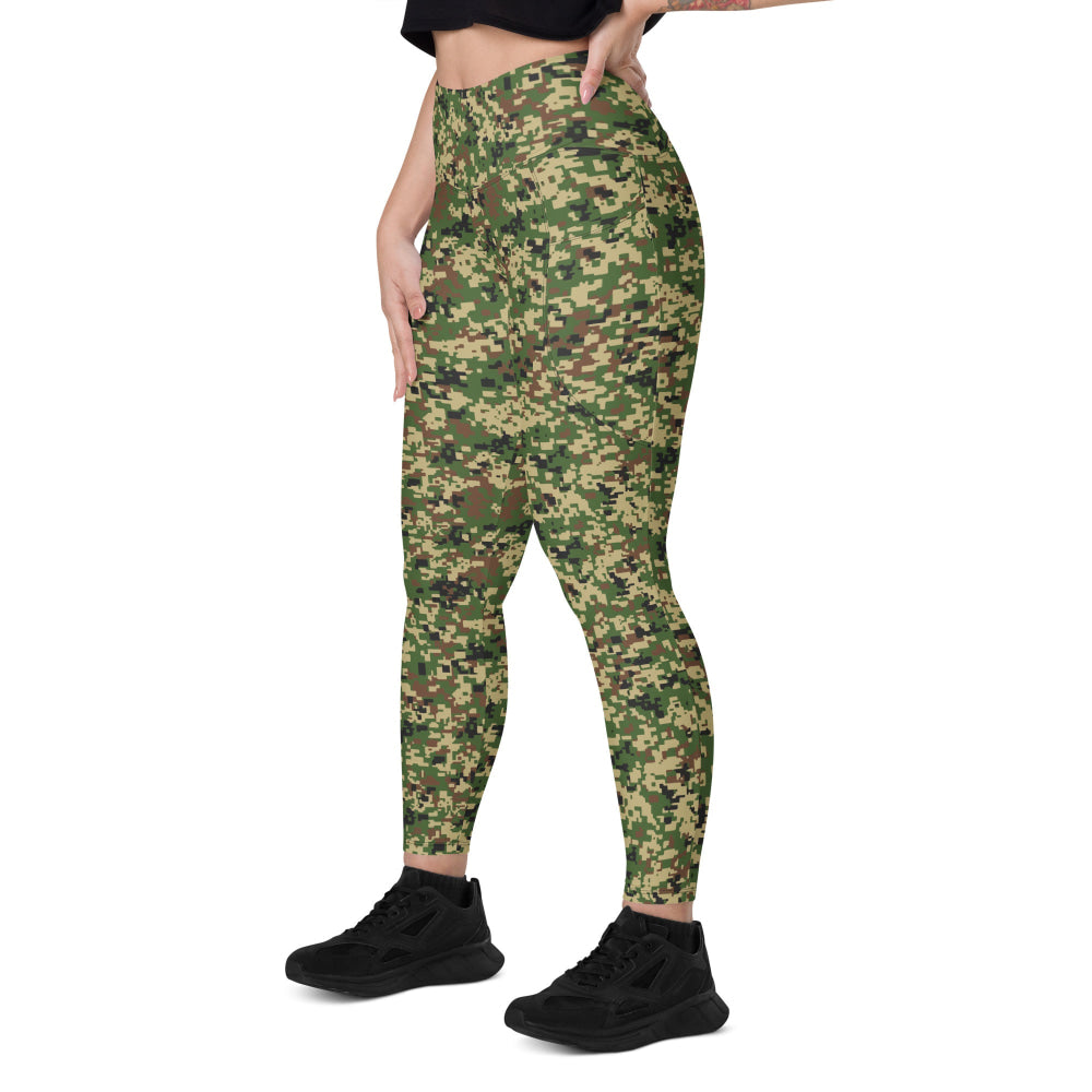 Malaysian Komando Digital CAMO Leggings with pockets - Womens With Pockets