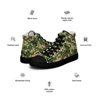 Malaysian Komando Digital CAMO Men’s high top canvas shoes - Mens High Top Canvas Shoes