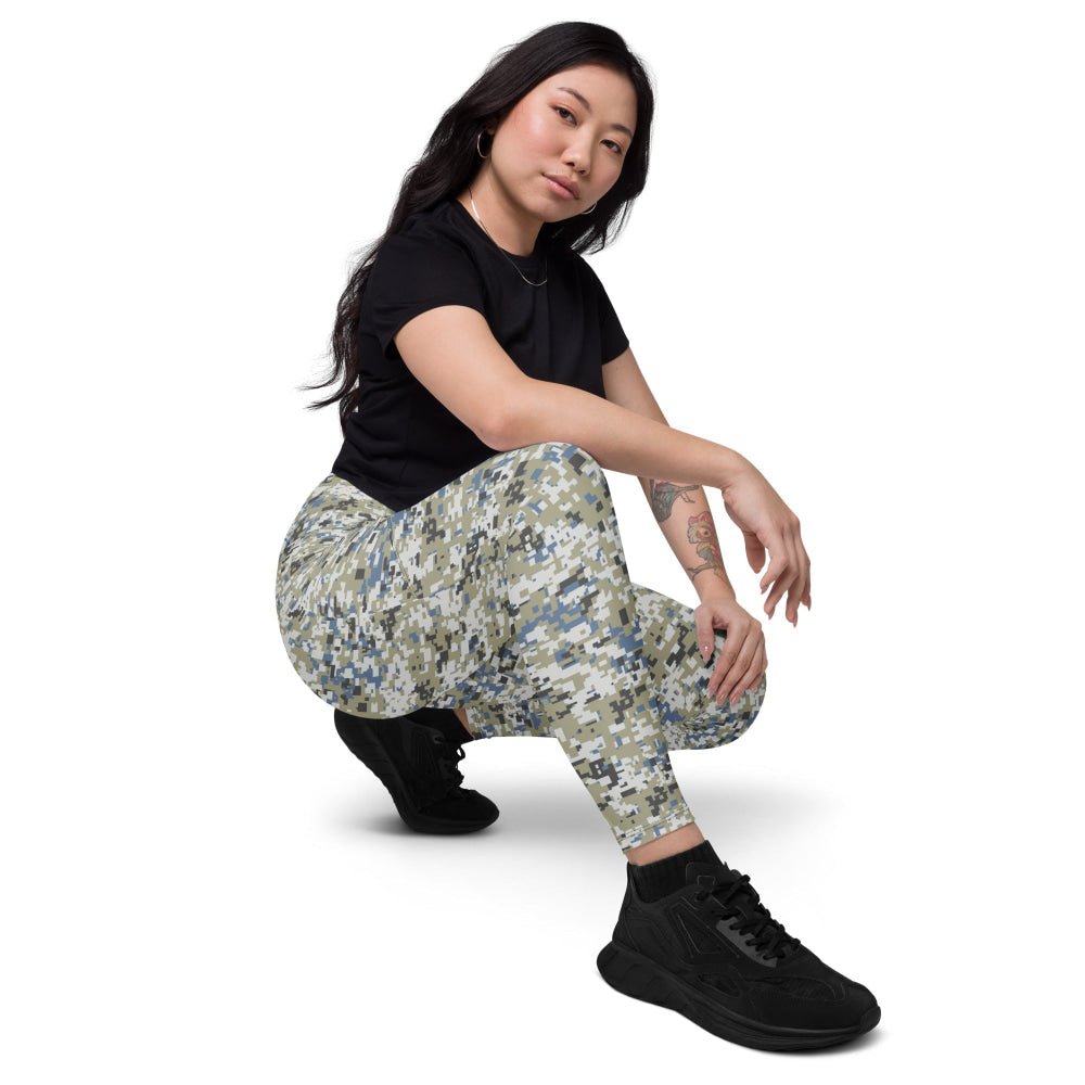 Malaysian Navy TLDM Digital CAMO Leggings with pockets - Womens With Pockets