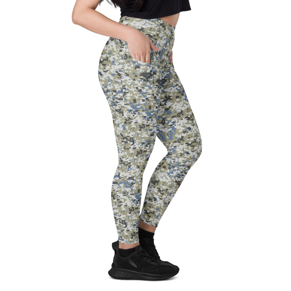 Malaysian Navy TLDM Digital CAMO Leggings with pockets - Womens With Pockets