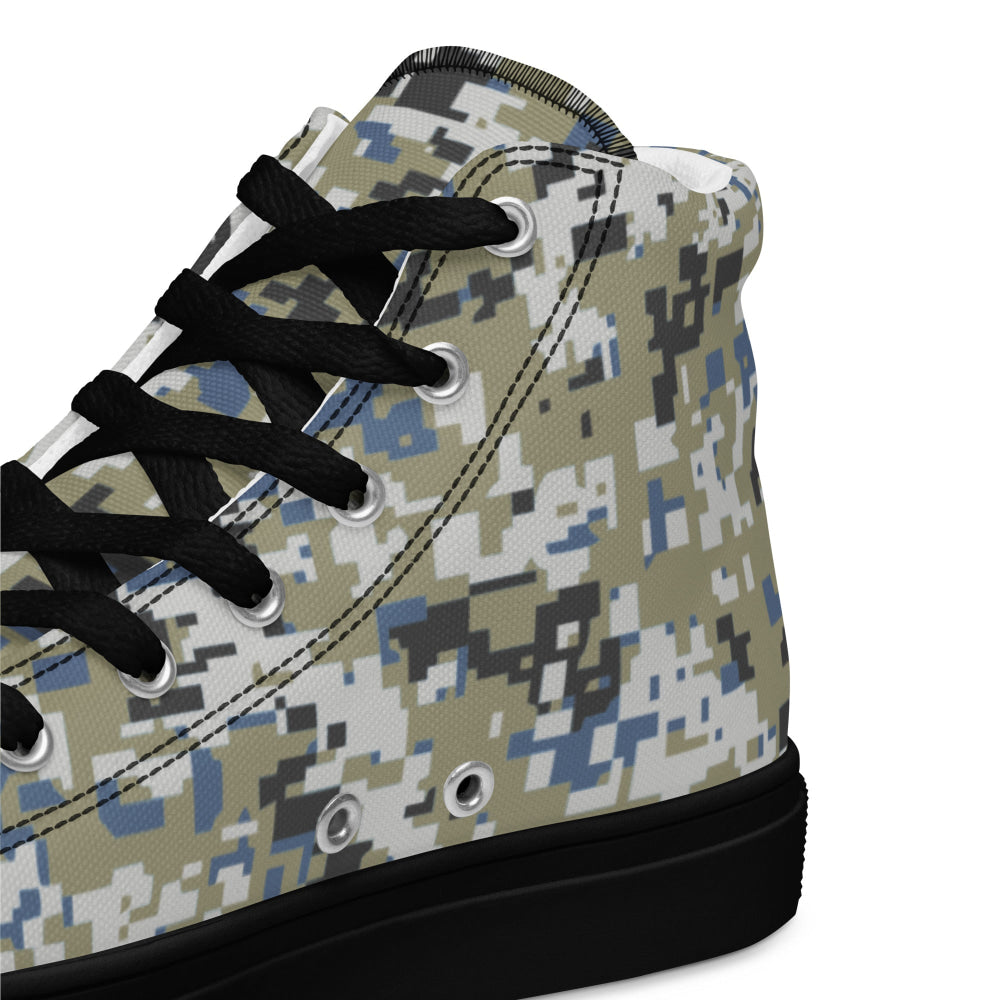 Malaysian Navy TLDM Digital CAMO Men’s high top canvas shoes - Mens High Top Canvas Shoes