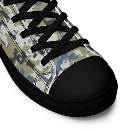 Malaysian Navy TLDM Digital CAMO Men’s high top canvas shoes - Mens High Top Canvas Shoes