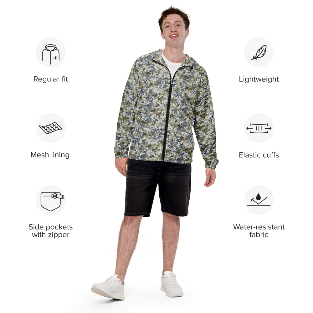 Malaysian Navy TLDM Digital CAMO Men’s windbreaker - Mens Windbreaker