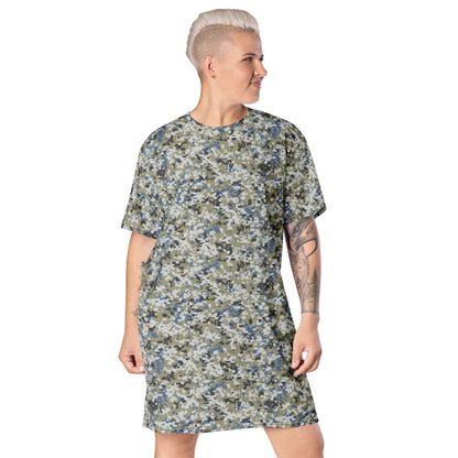 Malaysian Navy TLDM Digital CAMO T-shirt dress - 2XS - Womens T-Shirt Dress