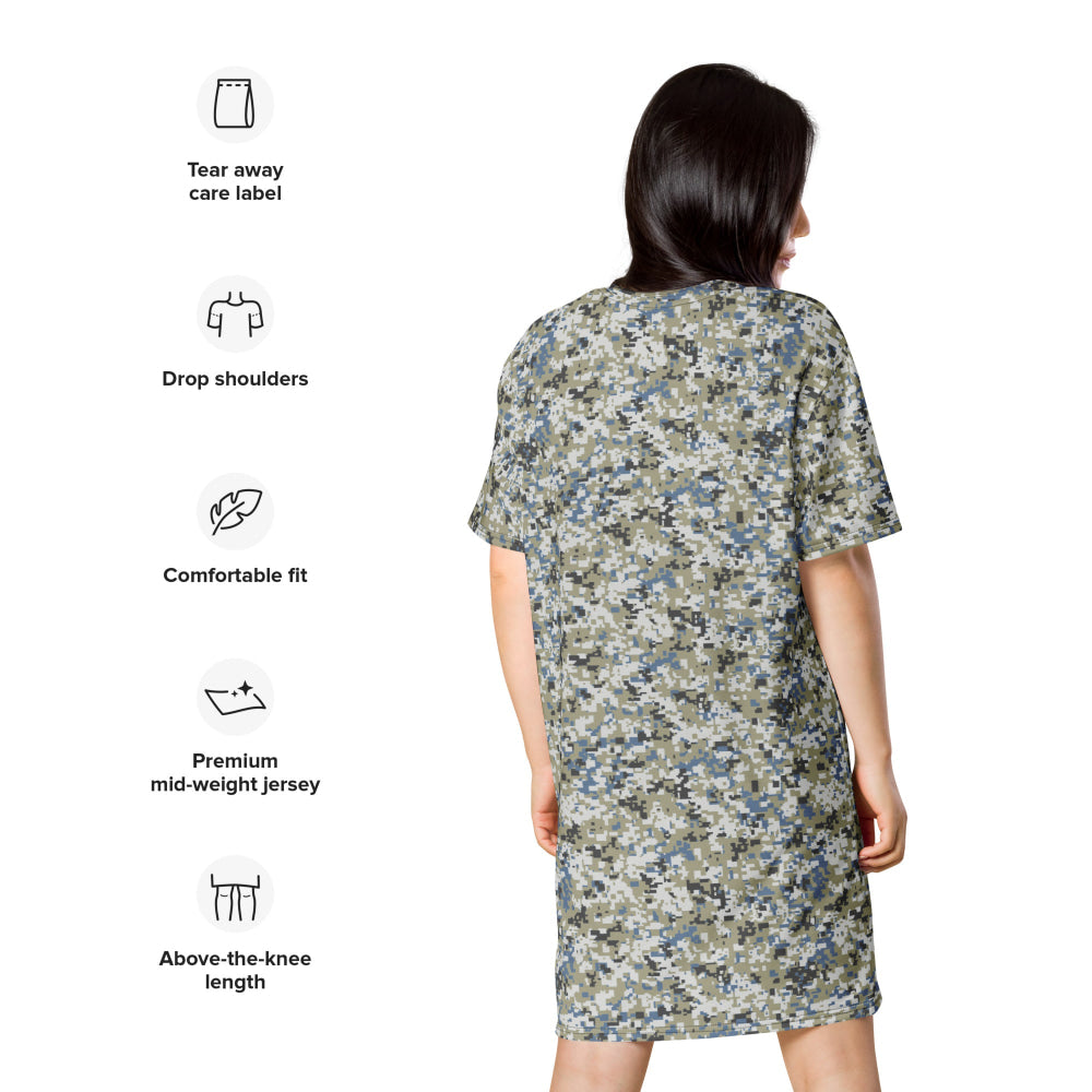 Malaysian Navy TLDM Digital CAMO T-shirt dress - Womens T-Shirt Dress