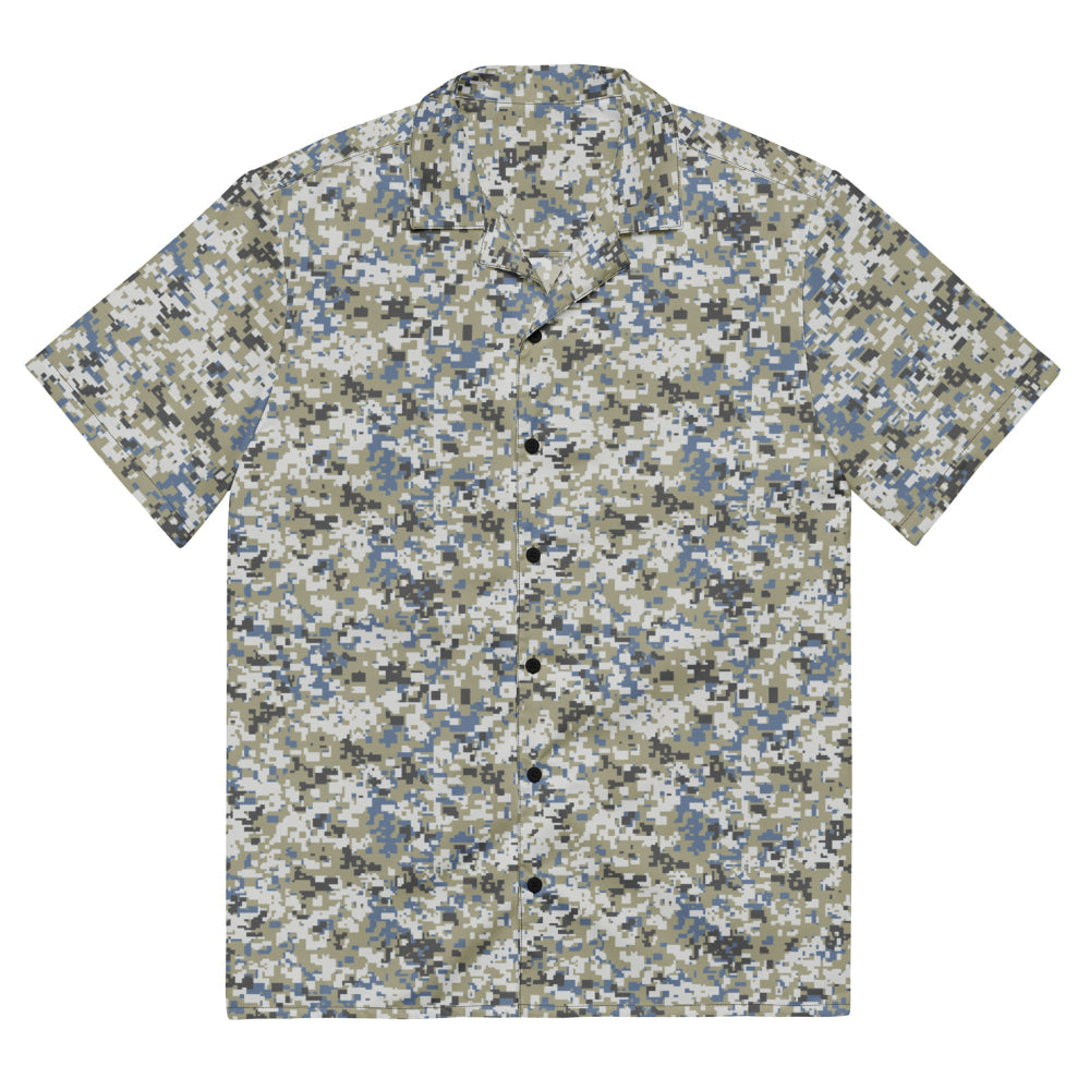 Malaysian Navy TLDM Digital CAMO Unisex button shirt - 2XS - Button Shirt