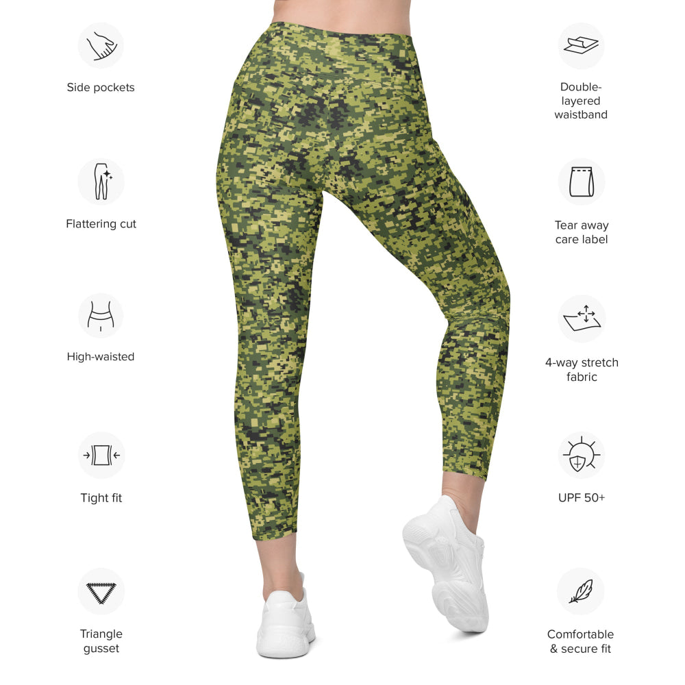 Malaysian RELA Corps Digital CAMO Leggings with pockets - Womens With Pockets