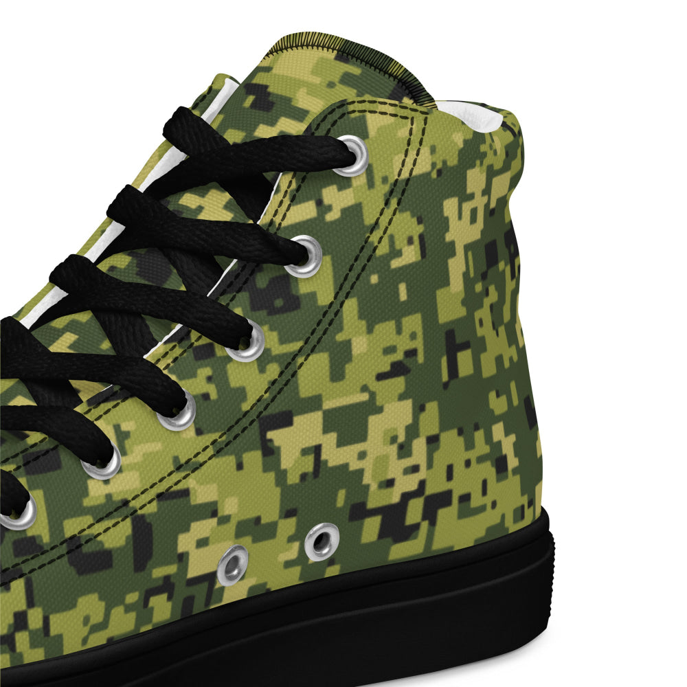 Malaysian RELA Corps Digital CAMO Men’s high top canvas shoes - Mens High Top Canvas Shoes