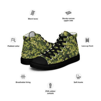 Malaysian RELA Corps Digital CAMO Men’s high top canvas shoes - Mens High Top Canvas Shoes