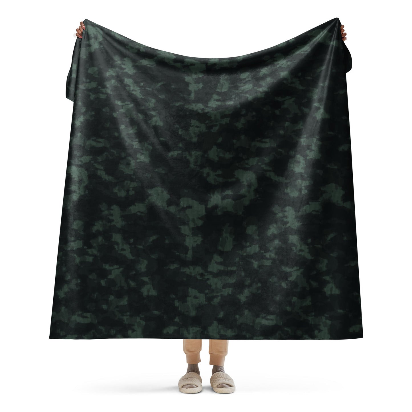 Metal Gear Solid (MGS) Night Desert CAMO Sherpa blanket - 60″×80″ - Blankets