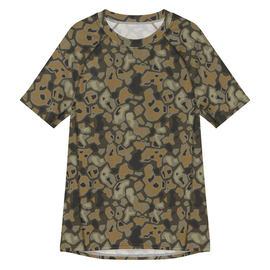 Metal Gear Solid (MGS) Rock CAMO Mens Short-Sleeve Rash Guard - 2XS - Short-sleeve Guards