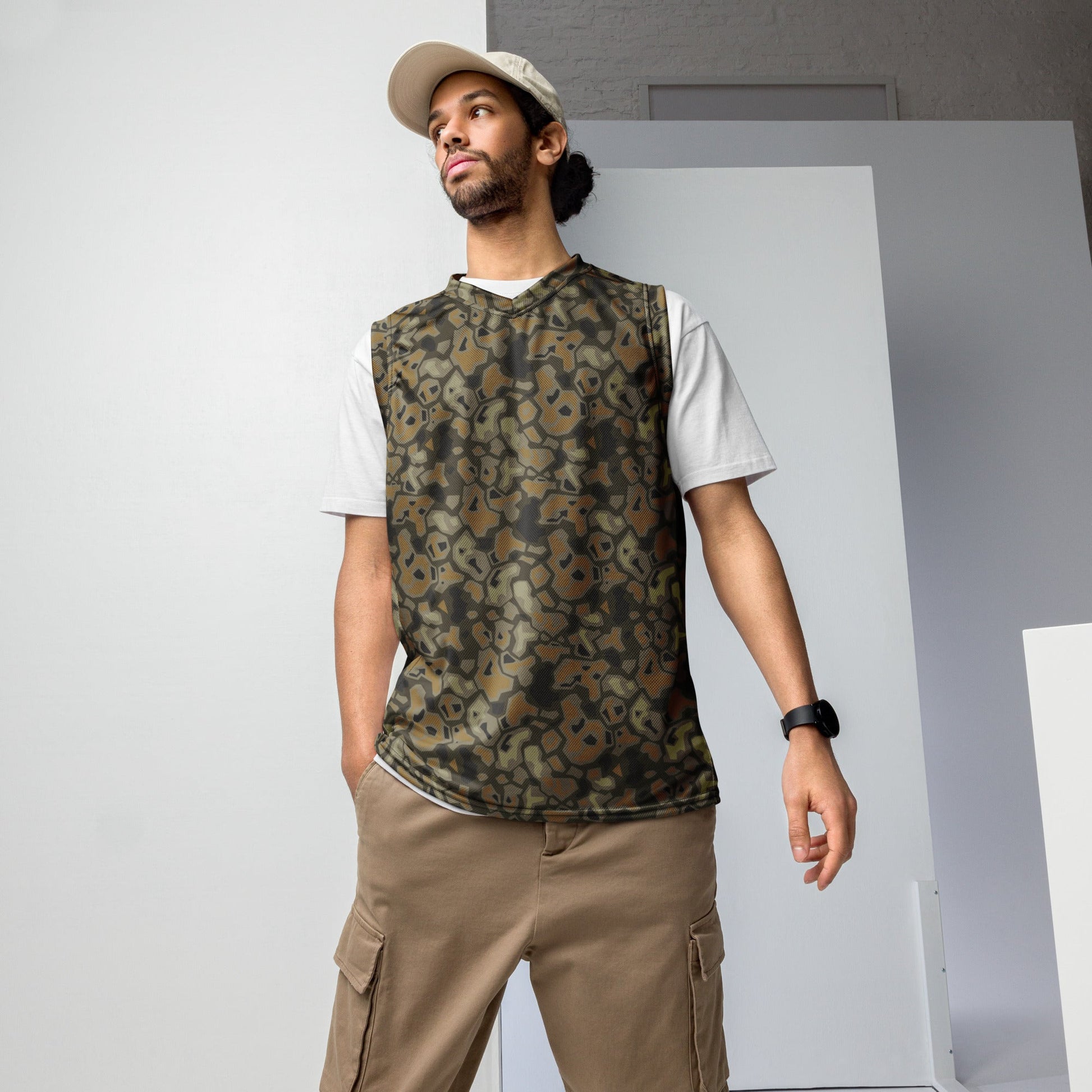 Metal Gear Solid (MGS) Rock CAMO Unisex Basketball Jersey - 2XS